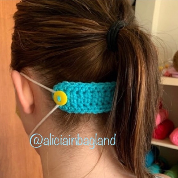 3 (THREE) Handmade Tie Dye CROCHET EAR SAVERS - Picture 2 of 5